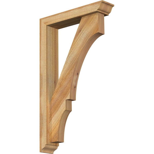 Ekena Millwork Balboa Traditional Rough Sawn Bracket w/ Offset Brace, Western Red Cedar, 4"W x 18"D x 30"H BKT0402X18X30BOA01RWR - main